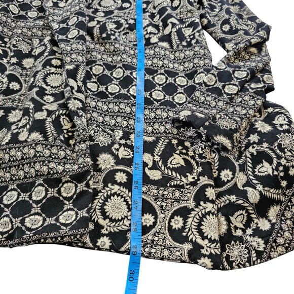 Free People Women's Blazer Jacket Flare Cardigan Black and White Floral size S - Picture 12 of 13
